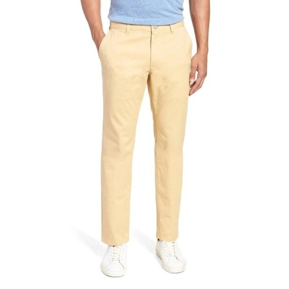 NWT Bonobos Stretch Washed Chino Slim Gold Khaki Slim Fit Pants Men's 31 x 32